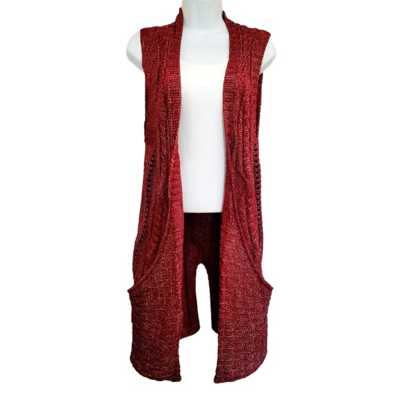 Jackets & Blazers - NEW - Sweater Vest with Deep Pockets - Burgundy